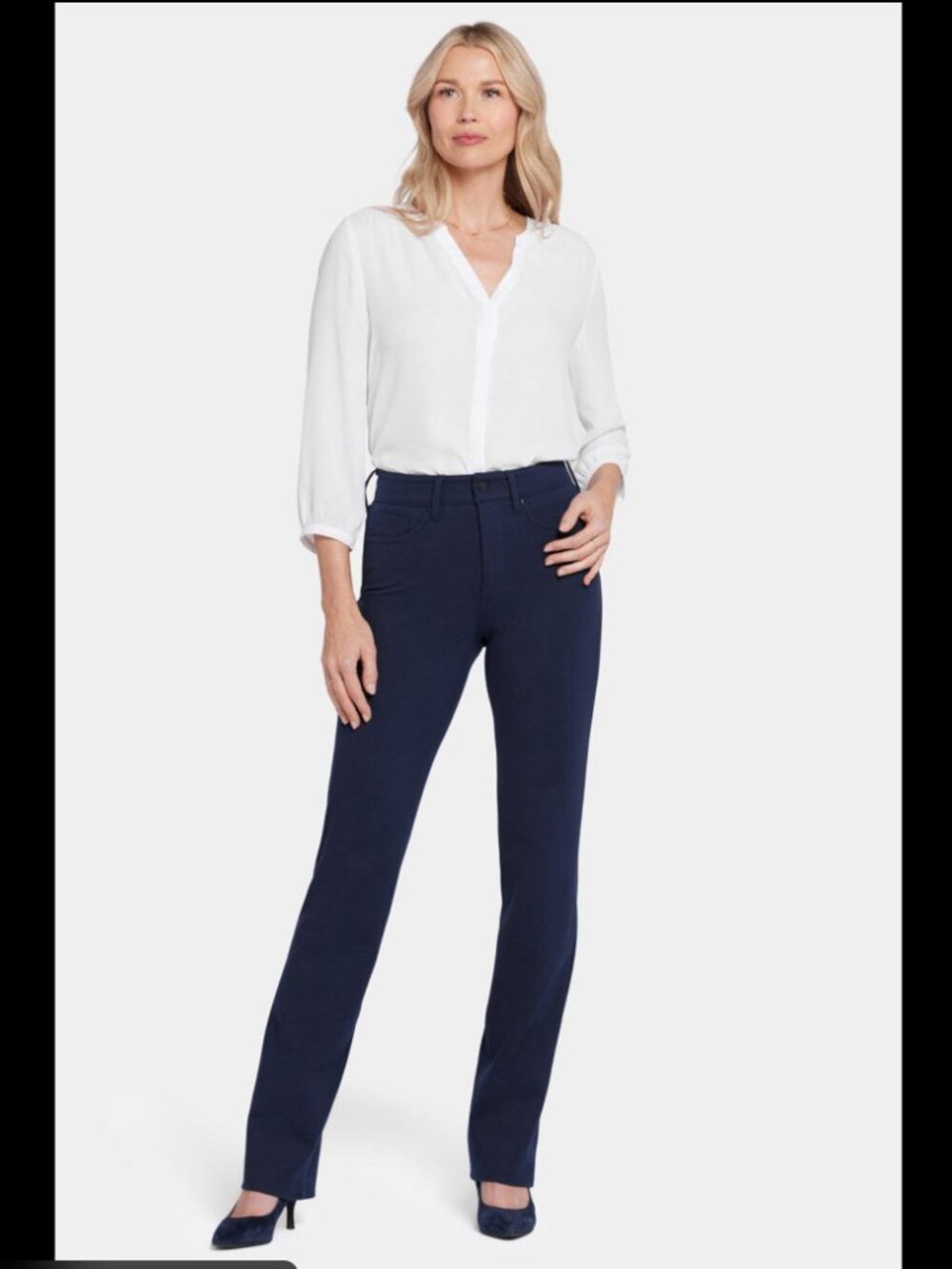 NWT NYDJ Marilyn Straight Ponte Pants Size 18 Midnight Navy Stretch Lift Tuck